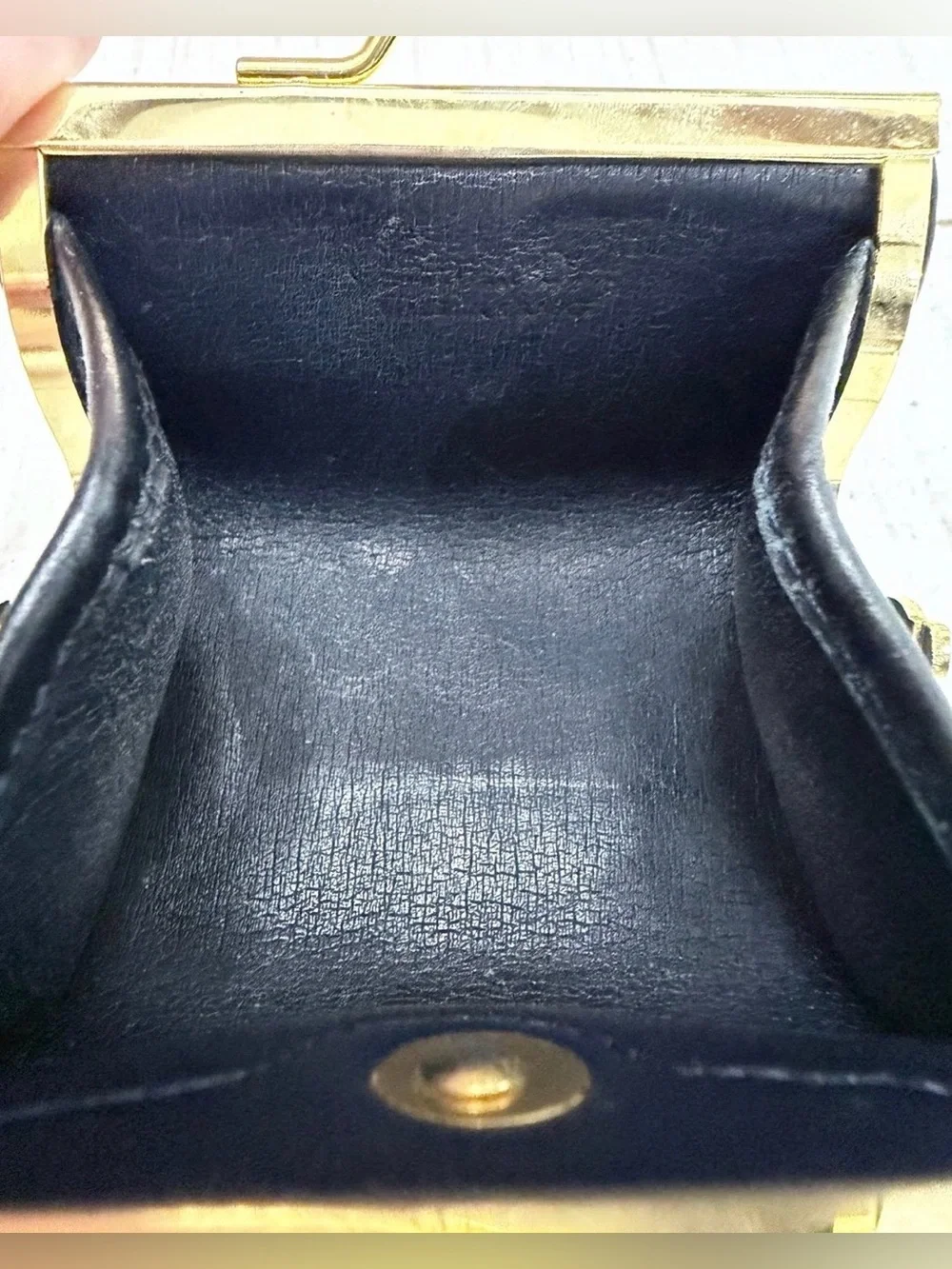 Dior Vintage Mavy Trotter Kisslock Coin Wallet/ Purse